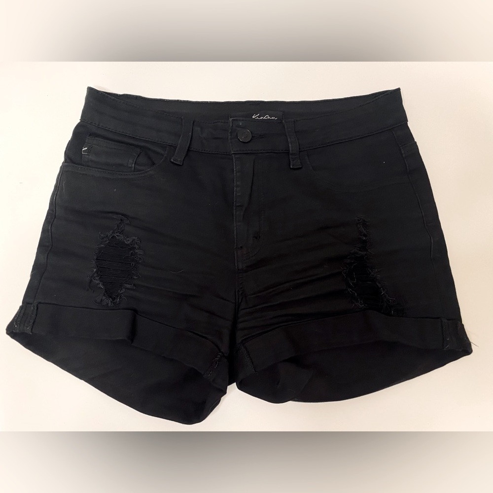 KanCan | Black Distressed Cuffed Shorts Women’s Size 27